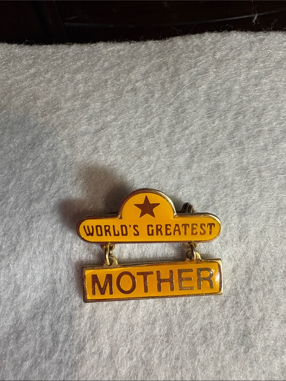 World's Greatest Mother Gold-Tone Enamel Pin